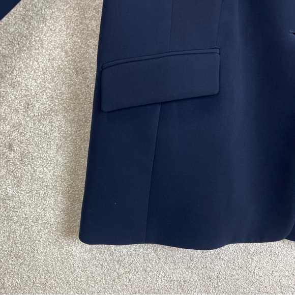 Talbots Jacket Womens 16W Navy Blue Button Lined Blazer Polyester Blend- 4275 - Picture 6 of 12